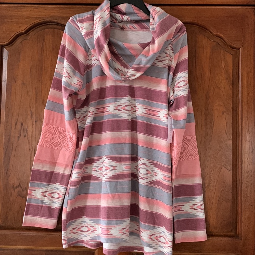 VANITY Women’s Aztec Print Tunic Long Sleeve Shirt. Size XL Brand New With Tags - Picture 16 of 16